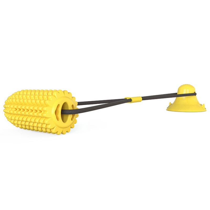 KFX-5894333 Floating Water Dog Toothbrush with Suction Cup and Sound Features - Durable TPR Corn Design