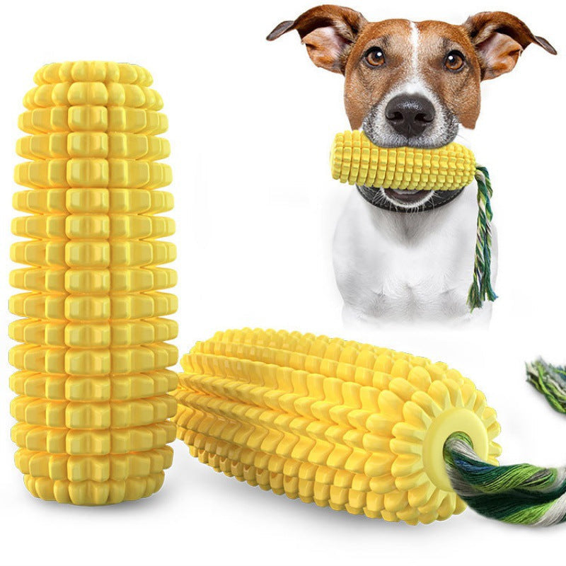 KFX-5894333 Floating Water Dog Toothbrush with Suction Cup and Sound Features - Durable TPR Corn Design