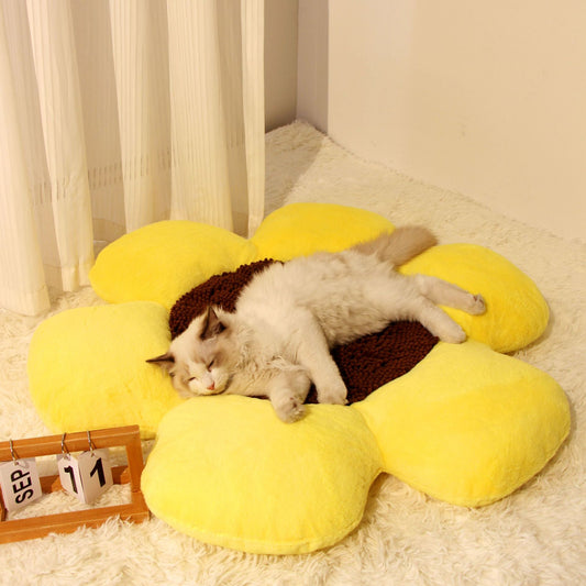 KFX-5895357 Cozy Round Plush Cat Nest for All Seasons, Winter Warm Design, 85x9cm Filler: PP Cotton/Sponge