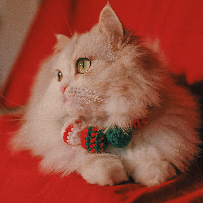 KFX-5895741 Pet Christmas Holiday Bib for Cats and Small Dogs, Polyester Material, Sizes S and M Available