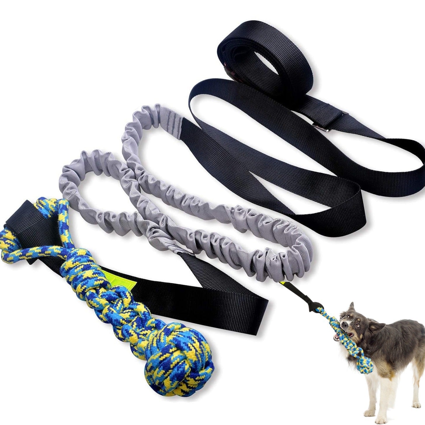 KFX-5898301 Durable Cotton Rope Tug Toy with Teether Ball for Dogs - Perfect for Indoor and Outdoor Play