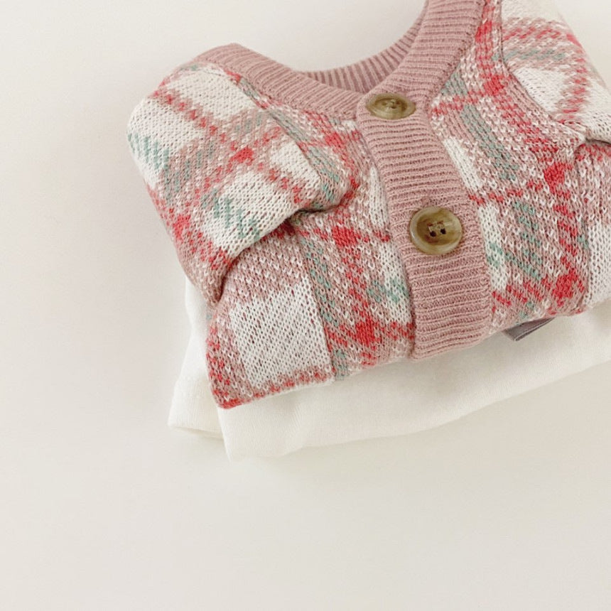 KFX-5899837 Gentle Pink Wool Cardigan Sweater for Small Dogs - Warm and Cozy Winter Wear