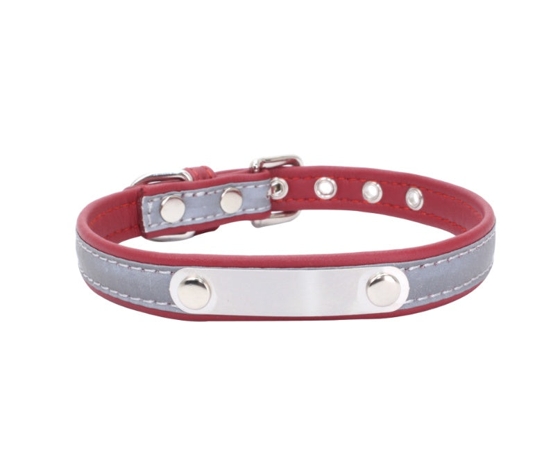 KFX-5901245 Comfortable Microfiber Anti-Lost Dog Collar with Stainless Steel Iron Lettering - Adjustable Sizes Available
