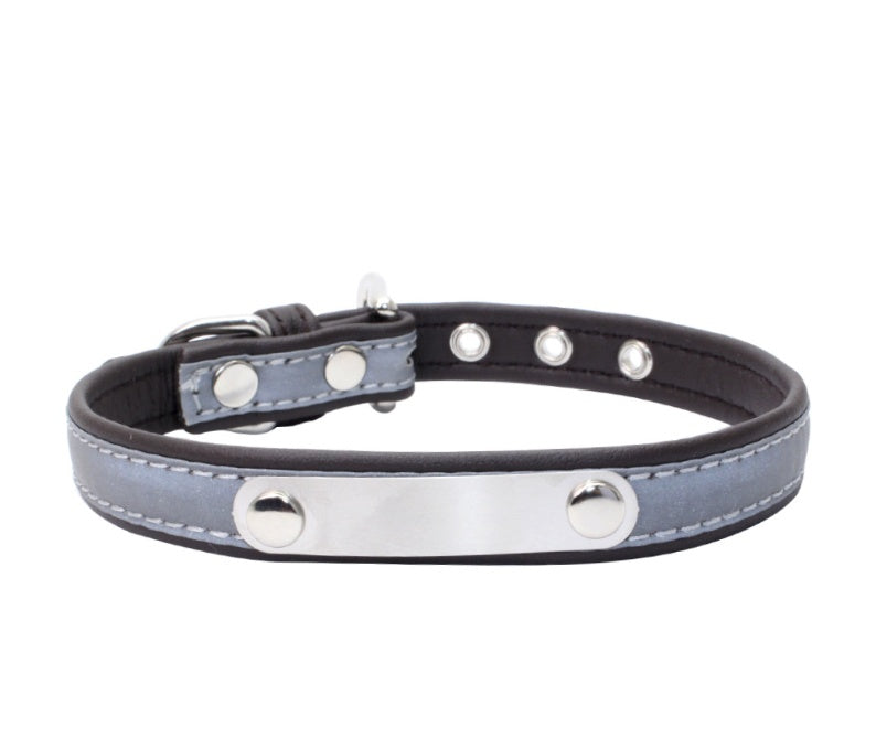 KFX-5901245 Comfortable Microfiber Anti-Lost Dog Collar with Stainless Steel Iron Lettering - Adjustable Sizes Available