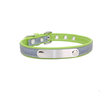 KFX-5901245 Comfortable Microfiber Anti-Lost Dog Collar with Stainless Steel Iron Lettering - Adjustable Sizes Available