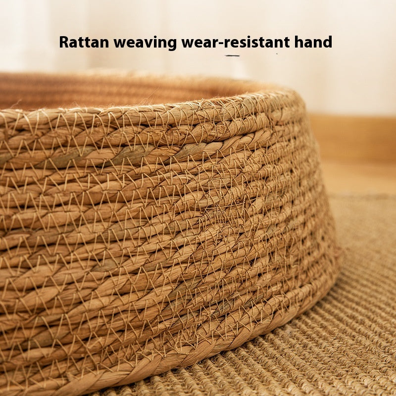 KFX-5902909 Integrated PE Rattan Cat Scratch Board and Bed – Wear-Resistant Design in Dark Green and Brown, Multiple Sizes Available