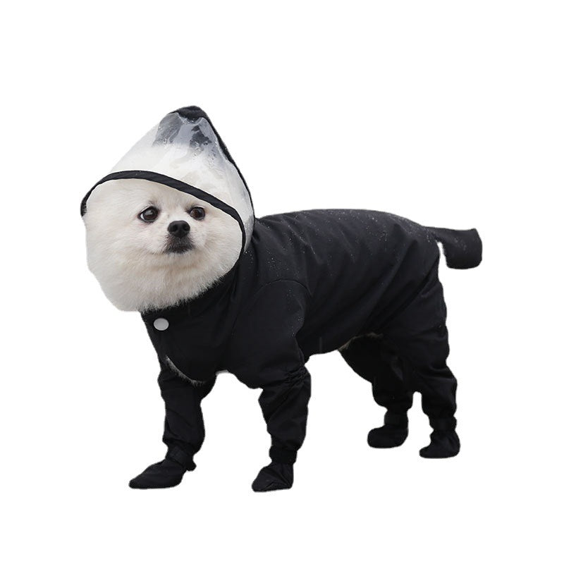 KFX-5905853 All-in-One Waterproof Raincoat for Pets with Matching Rain Shoes - Available in Various Colors and Sizes