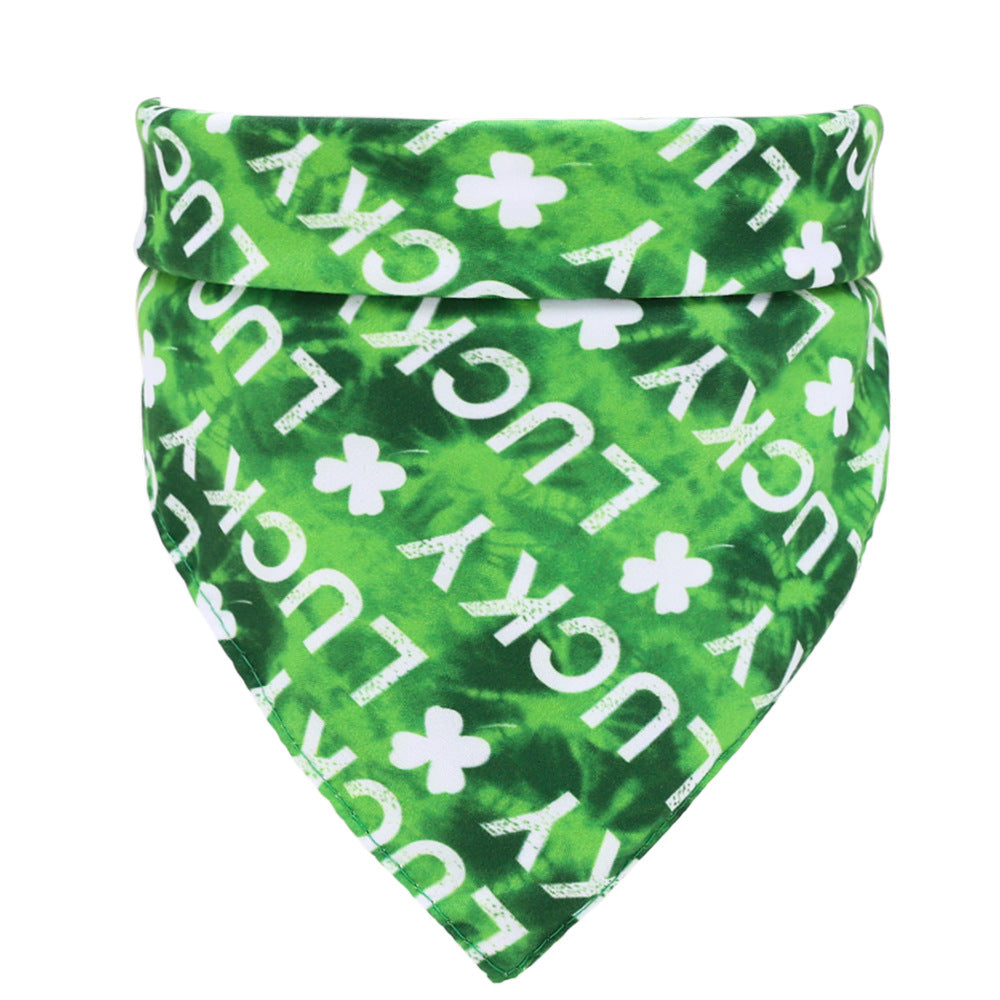 KFX-5906621 Green Cotton Pet Scarf for Neck Circumference 25-48 cm (9.84-18.89 in) - 48 x 48 x 70 cm (18.89 x 18.89 x 27.55 in)