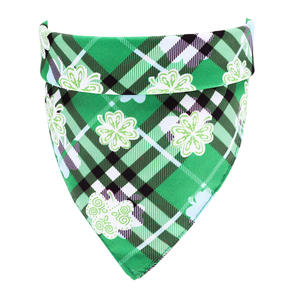 KFX-5906621 Green Cotton Pet Scarf for Neck Circumference 25-48 cm (9.84-18.89 in) - 48 x 48 x 70 cm (18.89 x 18.89 x 27.55 in)