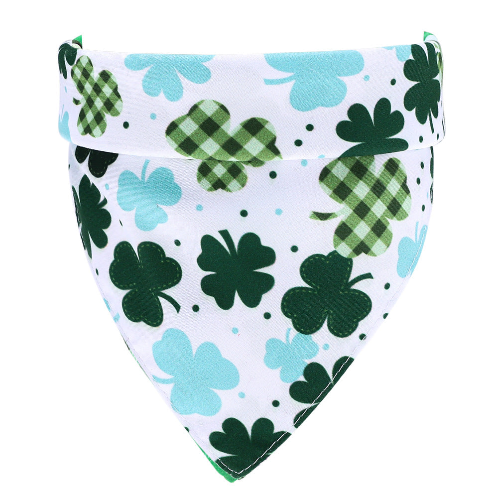 KFX-5906621 Green Cotton Pet Scarf for Neck Circumference 25-48 cm (9.84-18.89 in) - 48 x 48 x 70 cm (18.89 x 18.89 x 27.55 in)