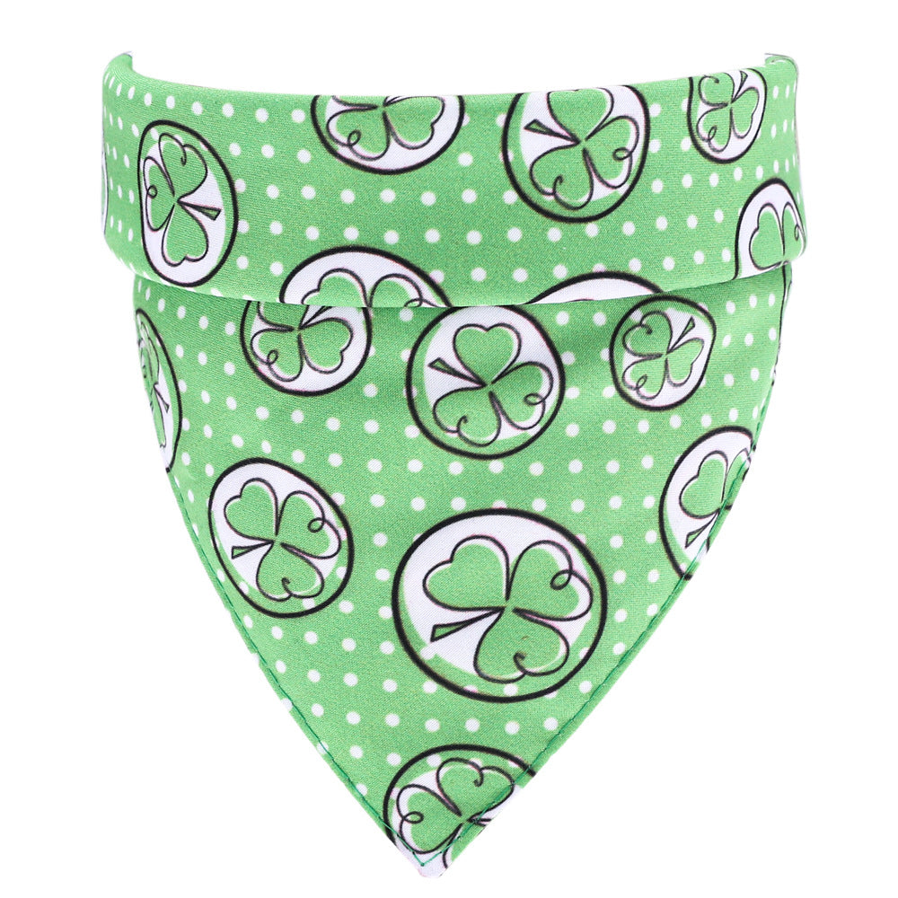 KFX-5906621 Green Cotton Pet Scarf for Neck Circumference 25-48 cm (9.84-18.89 in) - 48 x 48 x 70 cm (18.89 x 18.89 x 27.55 in)