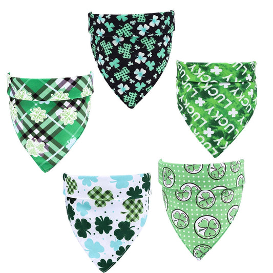 KFX-5906621 Green Cotton Pet Scarf for Neck Circumference 25-48 cm (9.84-18.89 in) - 48 x 48 x 70 cm (18.89 x 18.89 x 27.55 in)