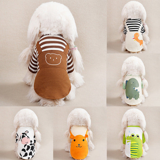 KFX-5909565 Casual Cartoon Dog Overall Suit in Multiple Colors and Sizes