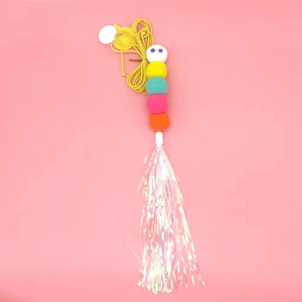 KFX-5909821 Hanging Plush Cat Teaser with Colorful Caterpillars and Insects for Interactive Play
