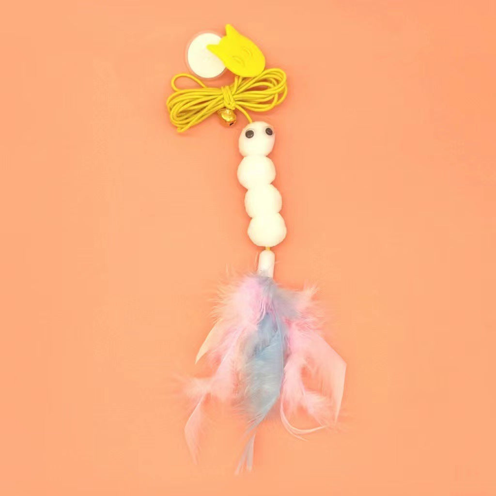 KFX-5909821 Hanging Plush Cat Teaser with Colorful Caterpillars and Insects for Interactive Play