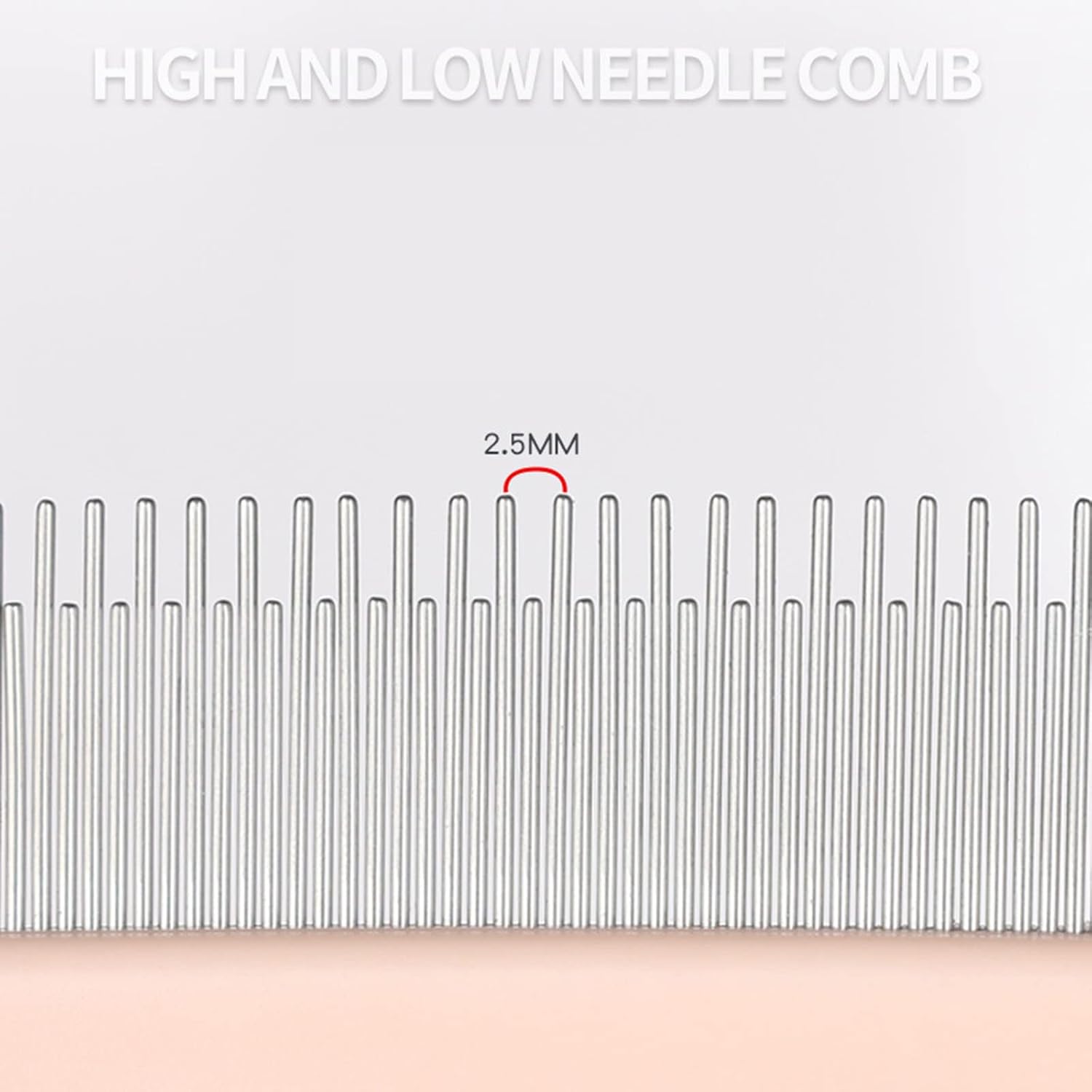 KFX-5912253 Pet Detangler Comb for Cats and Dogs - Shedding and Dematting Grooming Tool with Round Smooth Teeth