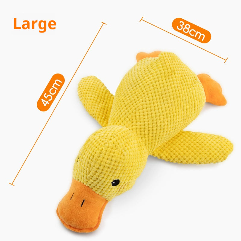 KFX-5914429 Plush Calming Duck Toy for Dogs - Squeaky Chew Pillow for Puppies and Teeth Cleaning