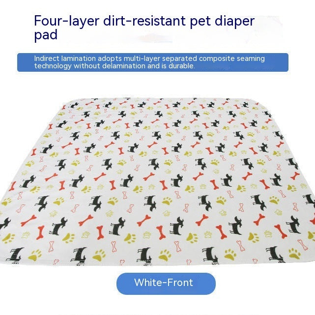 KFX-5916605 Pet Washable Reusable Polyester Urine Pads - Minimalist Print in Multiple Sizes (40x60, 70x80, 80x90cm)