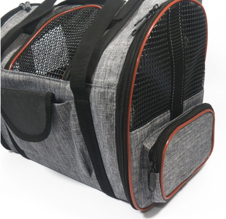 KFX-5916989 Pet Carrier Basket for Dogs and Cats, Multi-Functional 300D Frosted Leather, Foldable Design, Soft and Medium Hardness