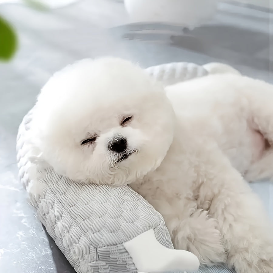 KFX-5918013 Big-Eyed Monster Design Breathable Pet Bed for Dogs and Cats - Non-Slip Summer Sleeping Pad for Home and Outdoor
