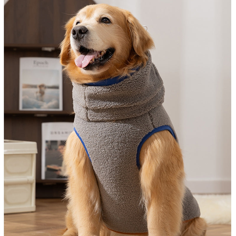 KFX-5919293 Warm Sherpa Vest for Large & Medium Dogs - Beige with Bear Pattern