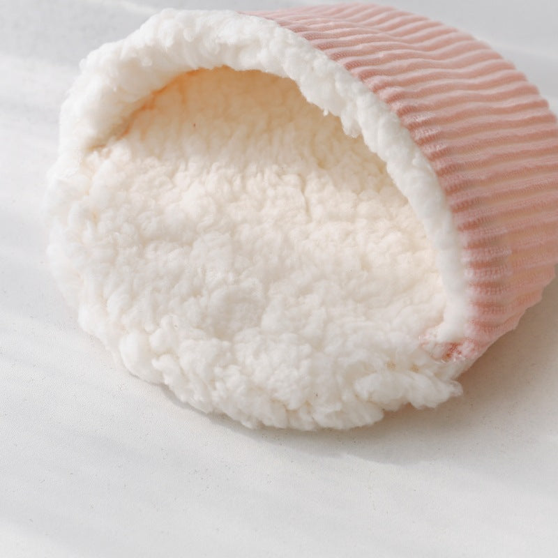 KFX-5920573 Warm Corduroy Cotton Velvet Hamster Nest Pet Bed in Pink, Blue, and Green - Small and Large Sizes Available
