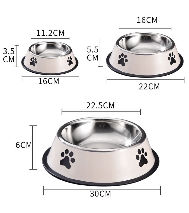 KFX-5920701 Stainless Steel Non-slip Cat and Dog Food Bowl in Multiple Sizes