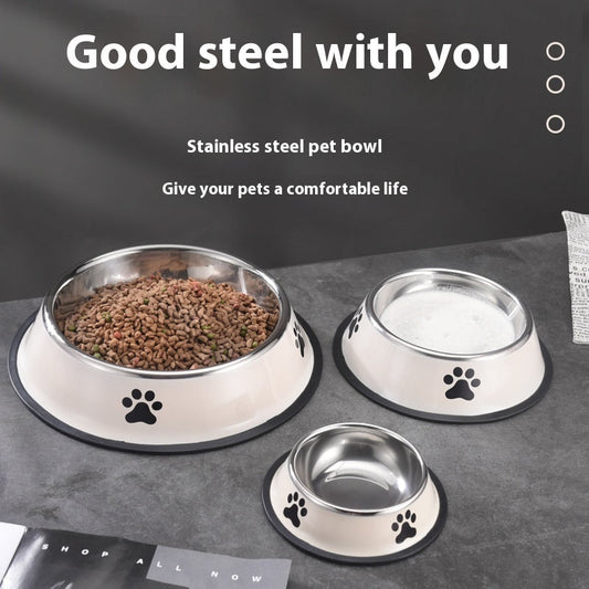 KFX-5920701 Stainless Steel Non-slip Cat and Dog Food Bowl in Multiple Sizes