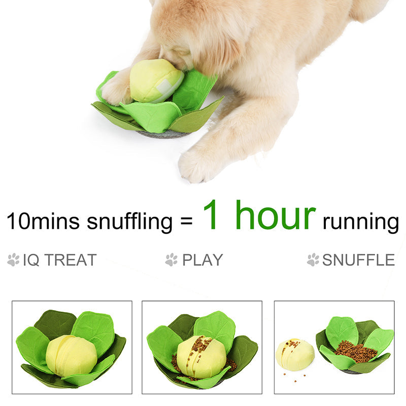 KFX-5921341 Cabbage Sniffing Toy for Dogs - Felt Cloth Puzzle Bowl for Training and Companionship