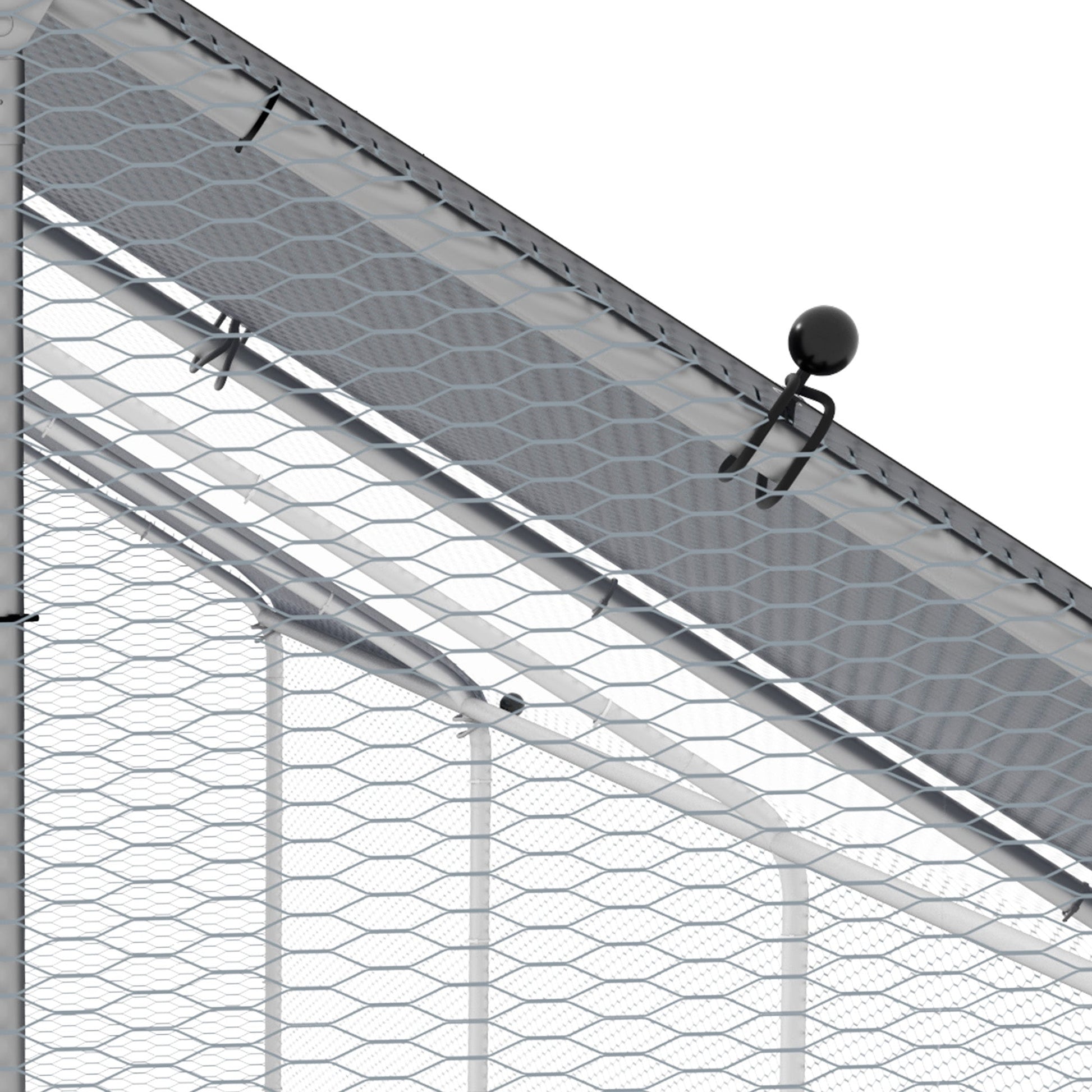 KFX-5924157 Large Metal Chicken Coop Run with Waterproof UV-Resistant Cover for Small Animals