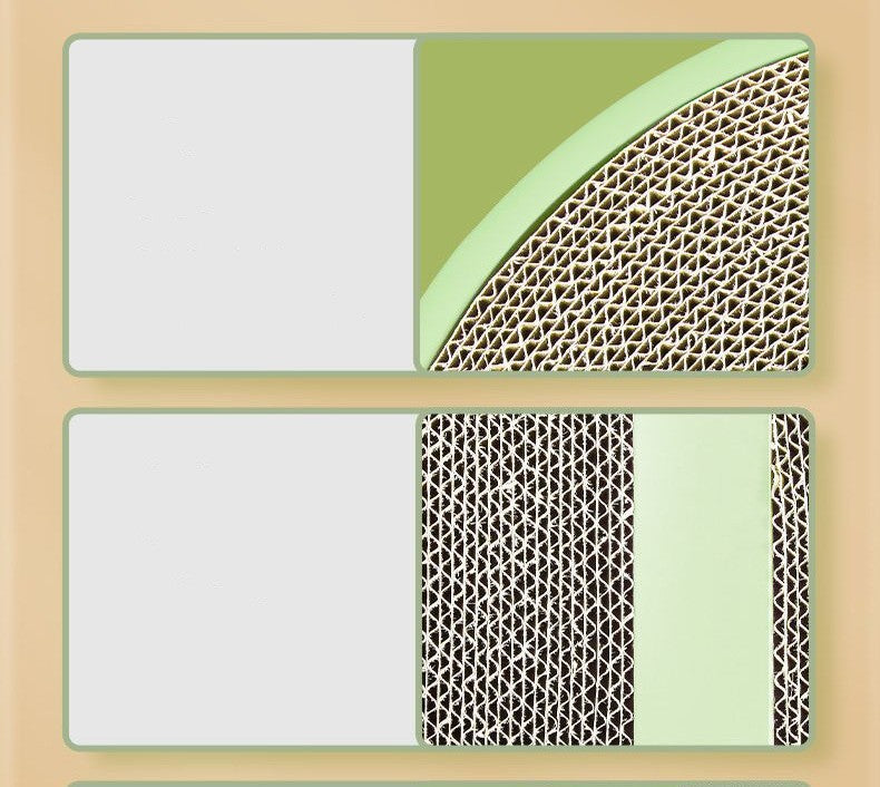 KFX-5926461 Corrugated Paper Cat Scratch Board - Available in Avocado Green, Cherry Blossom Powder, Star and Moon Purple, and Starlight White