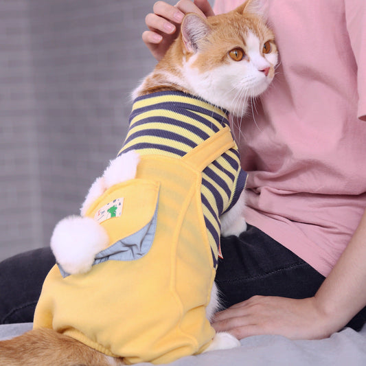 KFX-5926845 Four-Legged Cartoon Cat Suit with Pleated Lace – Multiple Colors and Sizes Available