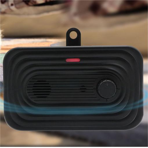 KFX-5929533 Outdoor Waterproof Ultrasonic Dog Bark Stopper, Automatic, Black Plastic