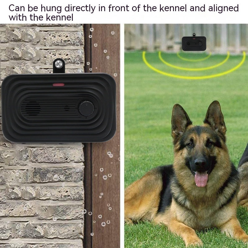 KFX-5929533 Outdoor Waterproof Ultrasonic Dog Bark Stopper, Automatic, Black Plastic