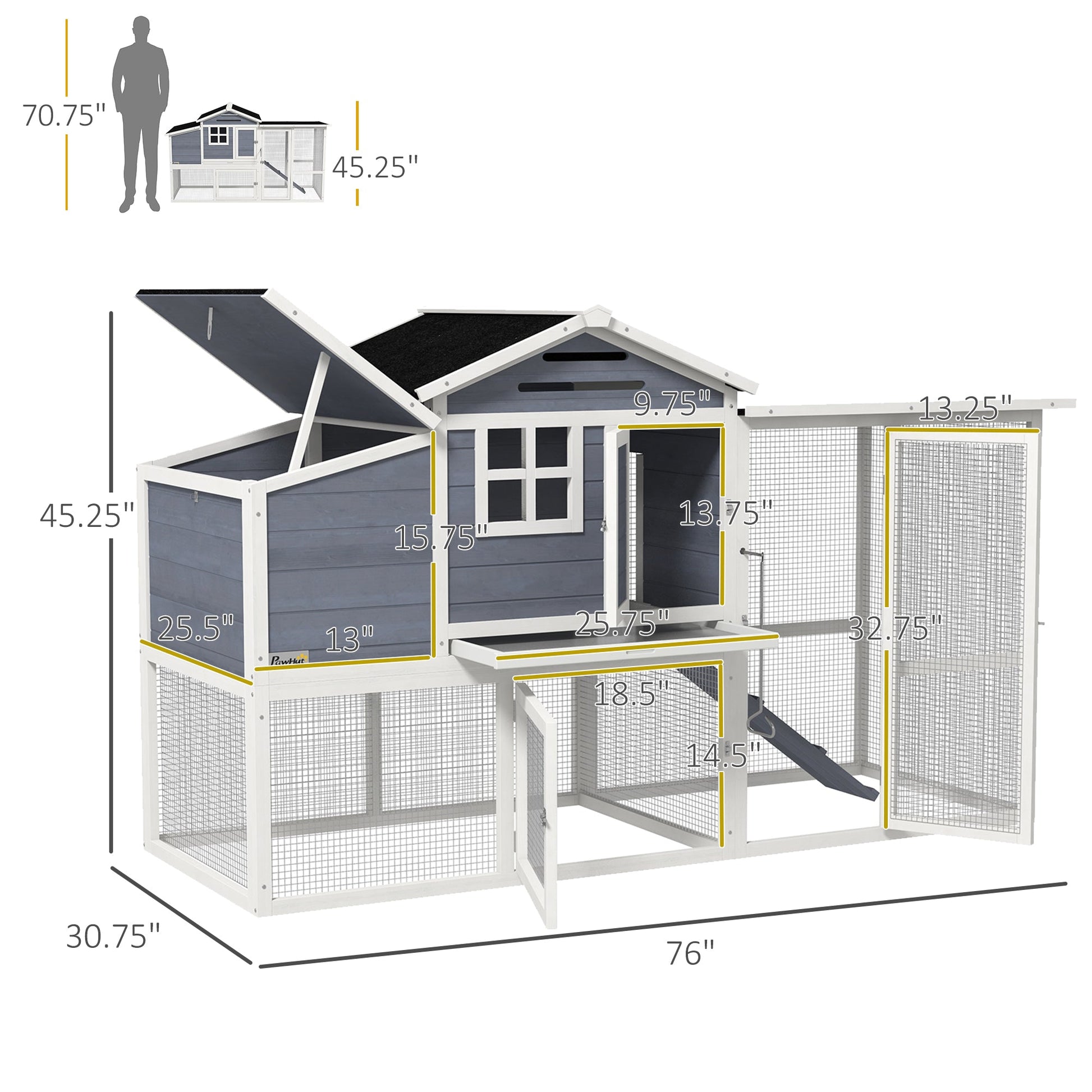 KFX-5929917 Spacious Chicken Coop with Nesting Boxes and Durable Weather-Resistant Design