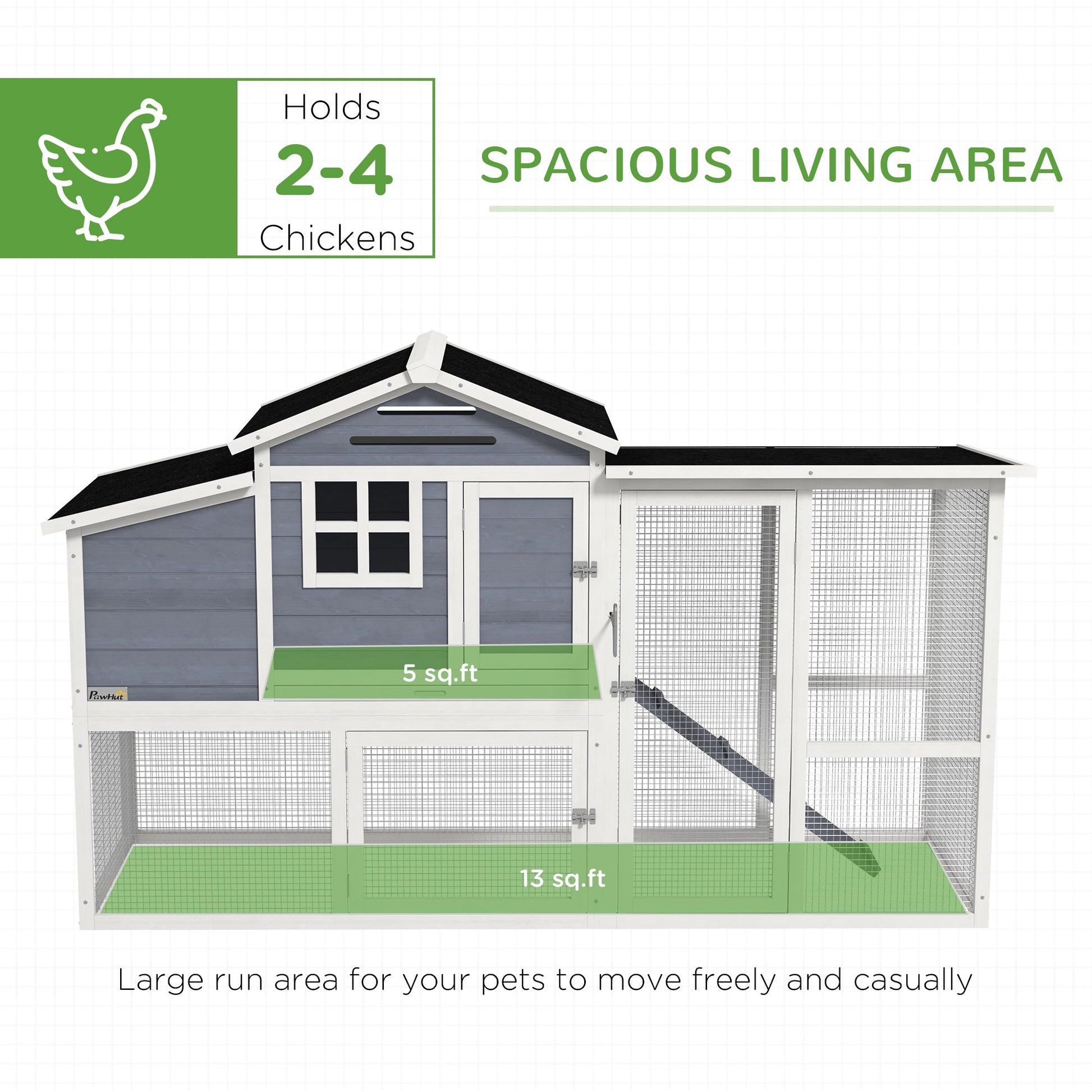 KFX-5929917 Spacious Chicken Coop with Nesting Boxes and Durable Weather-Resistant Design