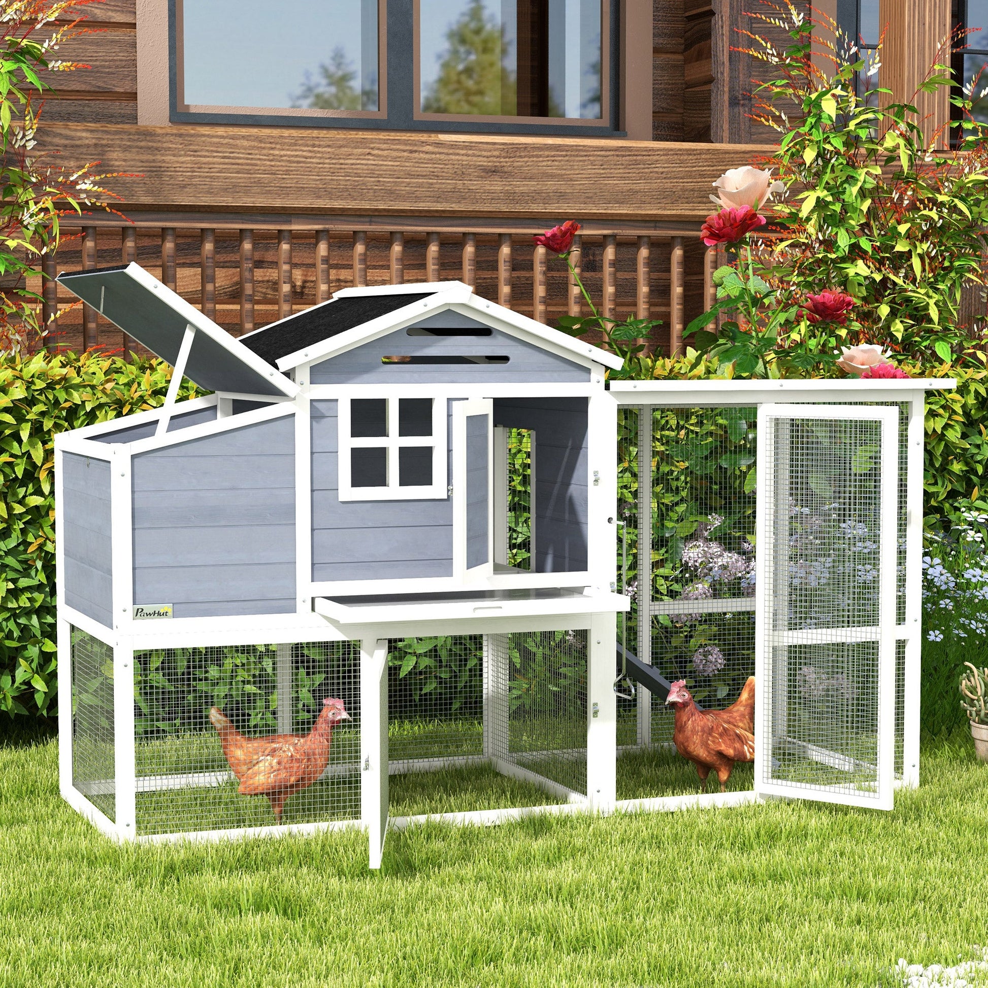 KFX-5929917 Spacious Chicken Coop with Nesting Boxes and Durable Weather-Resistant Design