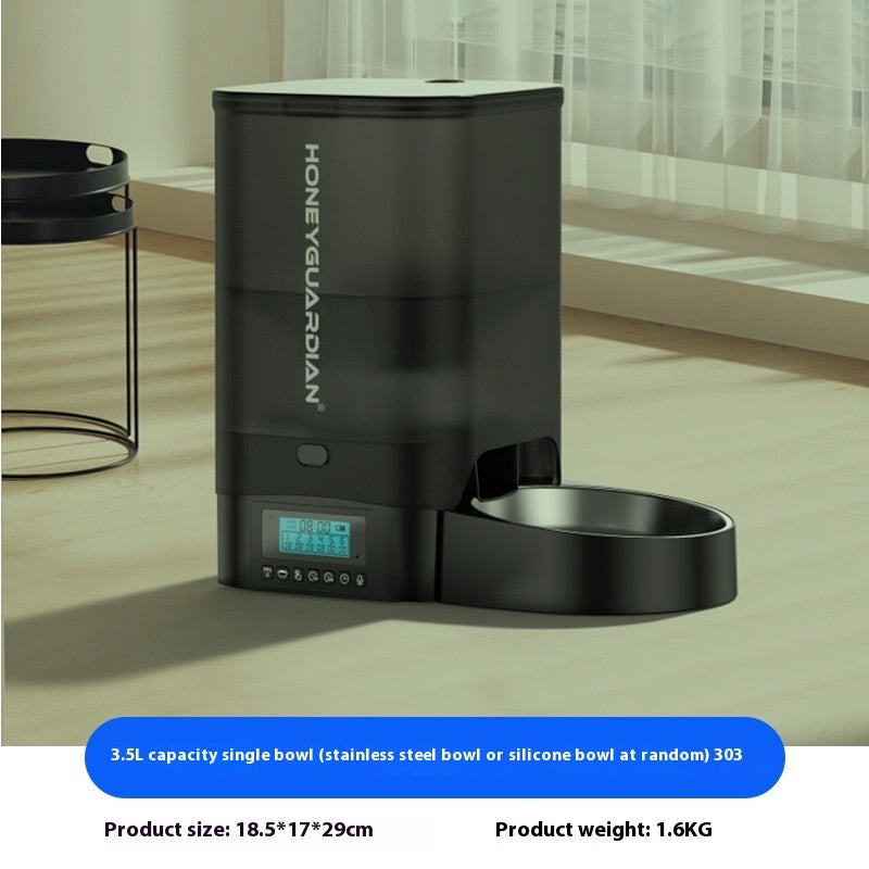 KFX-5930045 Automatic Pet Feeder for Cats - 3.5L and 5L Options with Double and Single Bowls