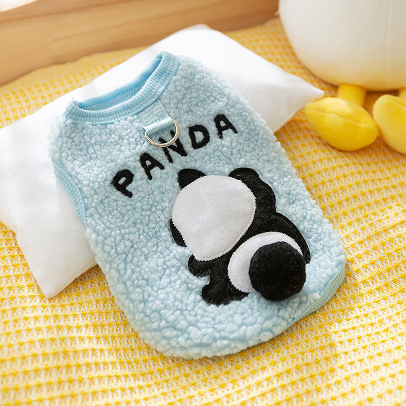 KFX-5931837 Fleece-Lined Winter Vest for Pets – Adorable Panda, Dinosaur & Tiger Designs, Sizes XS to XXL