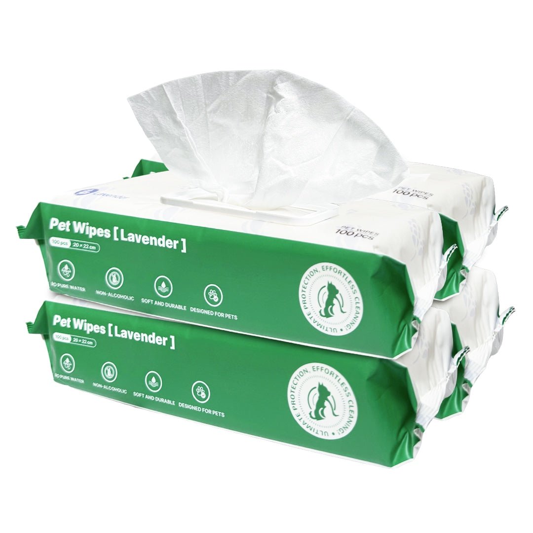 KFX-5933885 Antibacterial Dog and Cat Wipes with Silver Ions - Unscented, Hypoallergenic for Paws, Face, Ear, and Butt Cleaning