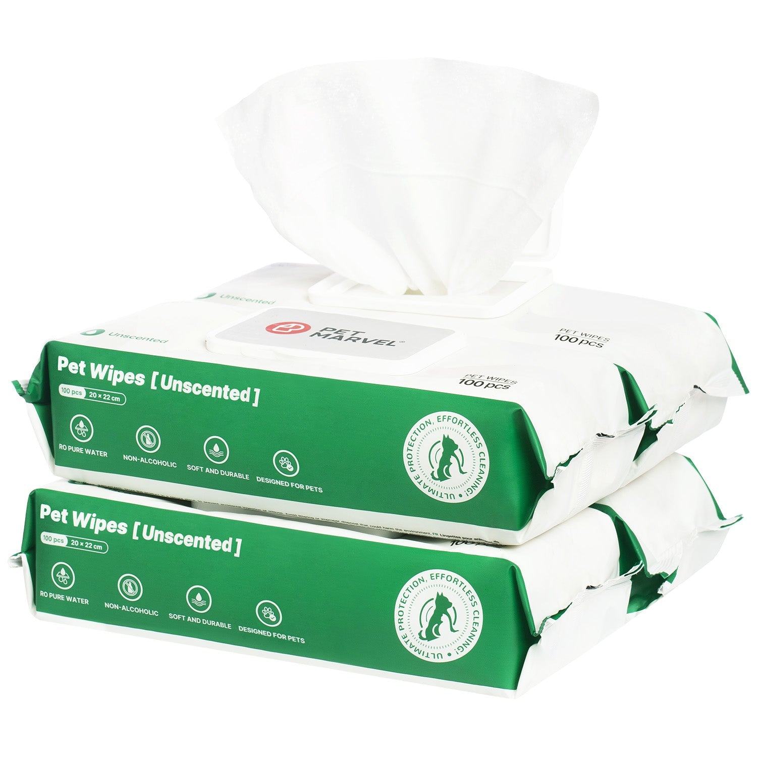 KFX-5933885 Antibacterial Dog and Cat Wipes with Silver Ions - Unscented, Hypoallergenic for Paws, Face, Ear, and Butt Cleaning