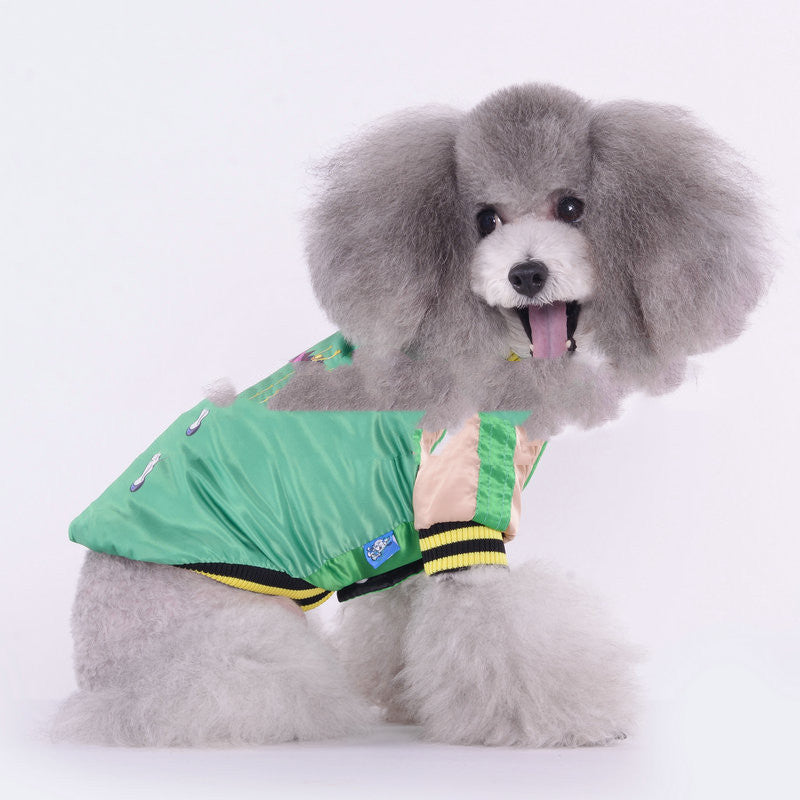 KFX-5934397 Yokosuka Samurai Satin Fabric Pet Coat – Red & Green, Sizes S to 2XL