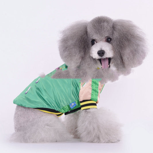 KFX-5934397 Yokosuka Samurai Satin Fabric Pet Coat – Red & Green, Sizes S to 2XL