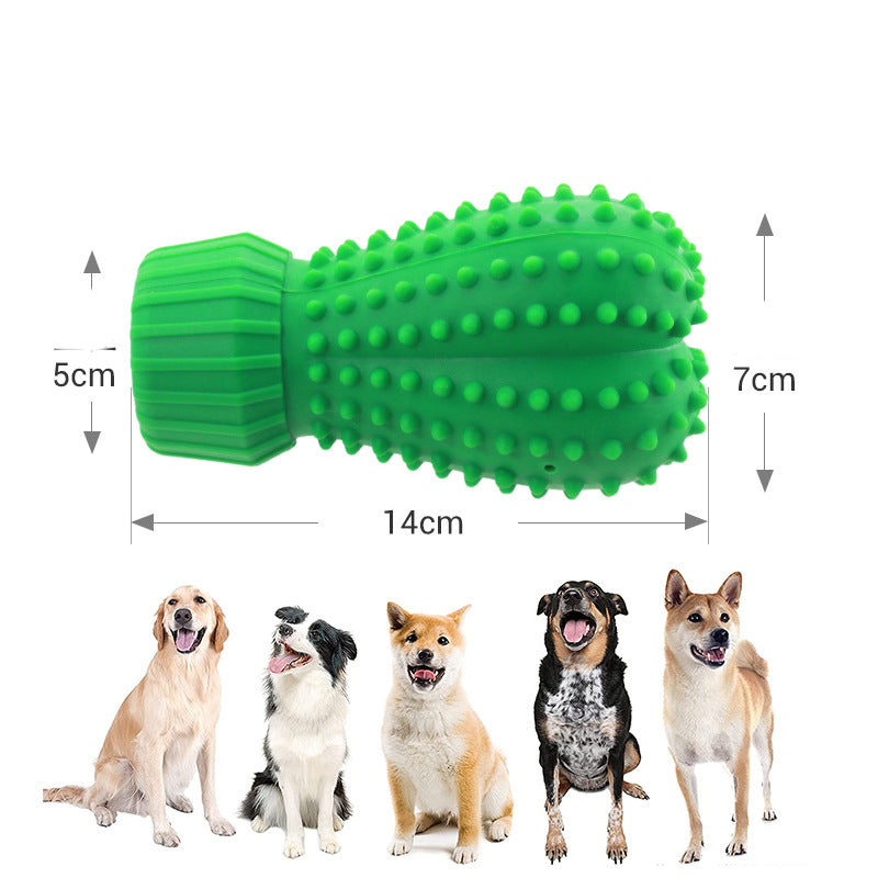 KFX-5936829 Sounding Cactus Rubber Dog Chew Toy for Medium & Large Dogs