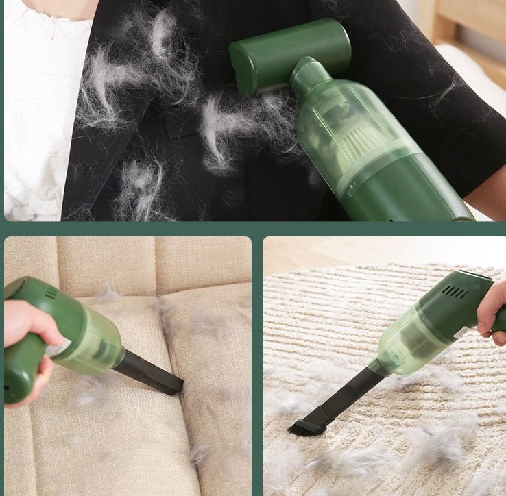 KFX-5937597 Electric Cat and Dog Hair Suction Vacuum Cleaner for Home Use, Green, Compact Design