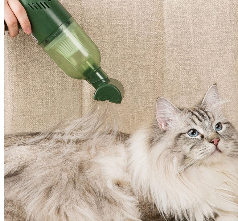 KFX-5937597 Electric Cat and Dog Hair Suction Vacuum Cleaner for Home Use, Green, Compact Design