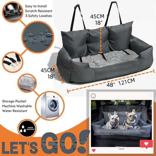 KFX-5938237 Waterproof Dog Kennel Car Mat for Outdoor Travel - Available in Gray, Dark Green, and Blue