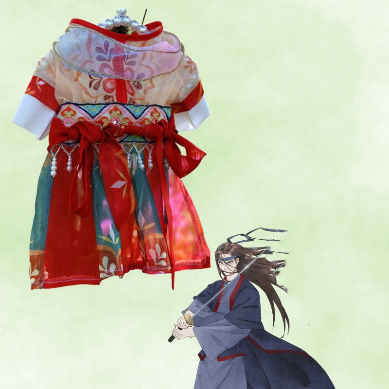 KFX-5938365 Lightweight Summer Cat Hanfu Dress in Various Sizes - Polyester Fabric