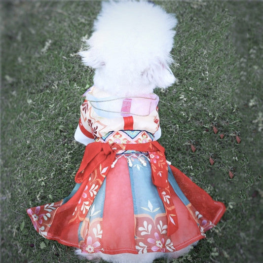 KFX-5938365 Lightweight Summer Cat Hanfu Dress in Various Sizes - Polyester Fabric