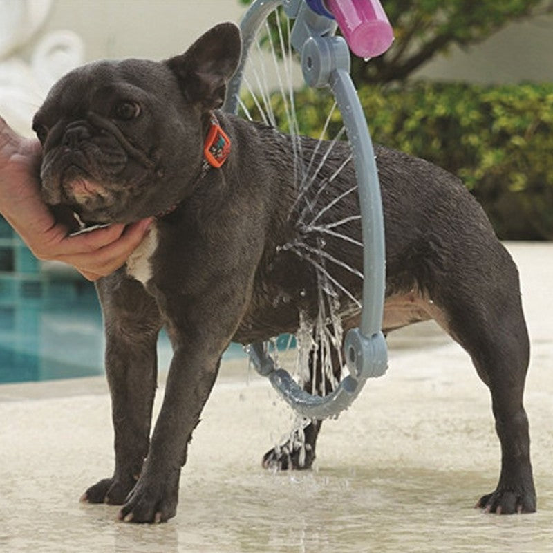 KFX-5939645 One-Key Foldable Pet Bathing Hose with Shampoo Dispenser for Easy Grooming